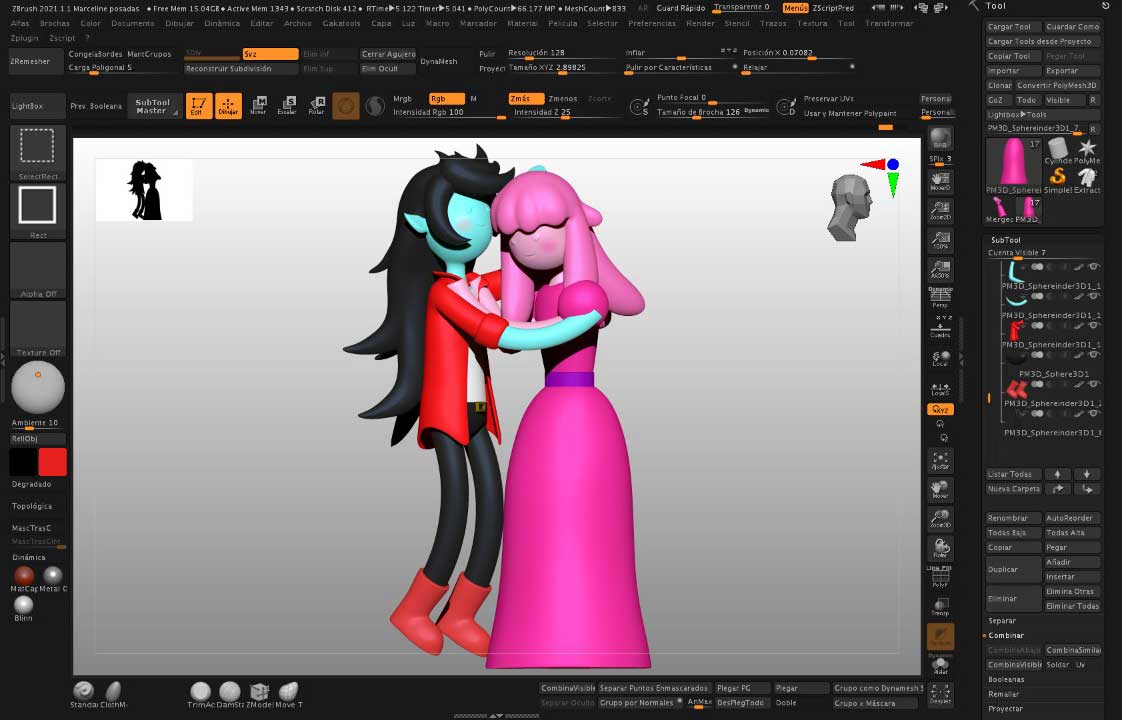 Marceline Princess Bubblegum 3D Model